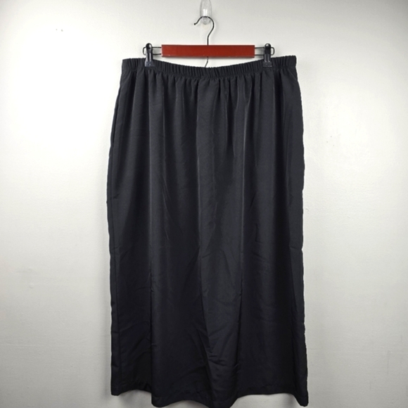 SUSAN GRAVER Chic Midi Skirt Black Womens Size XL Mature‎ Minimalist Neutral - Picture 3 of 9